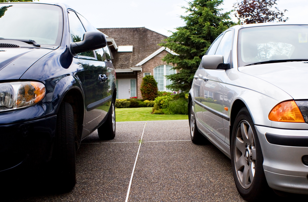 cars on driveway