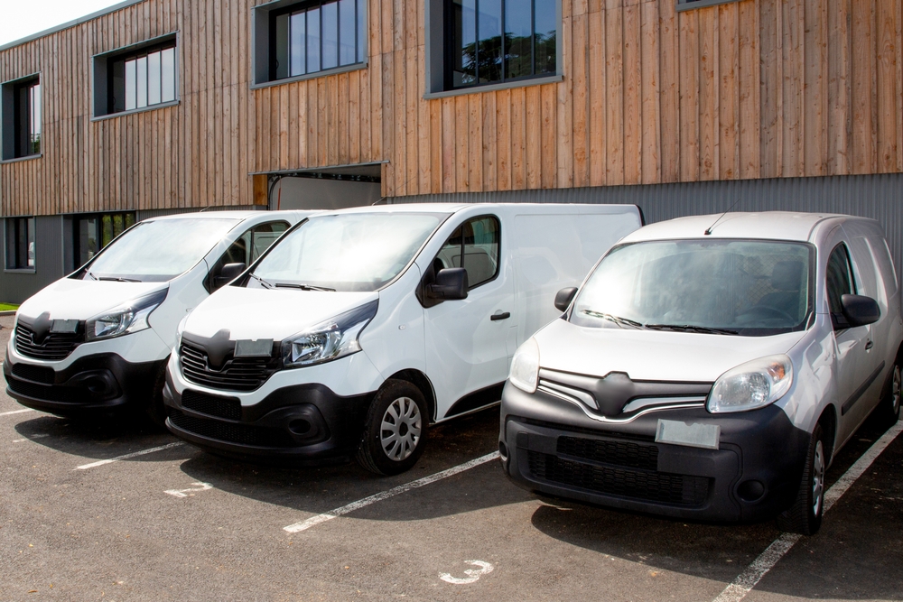 fleet of white vans
