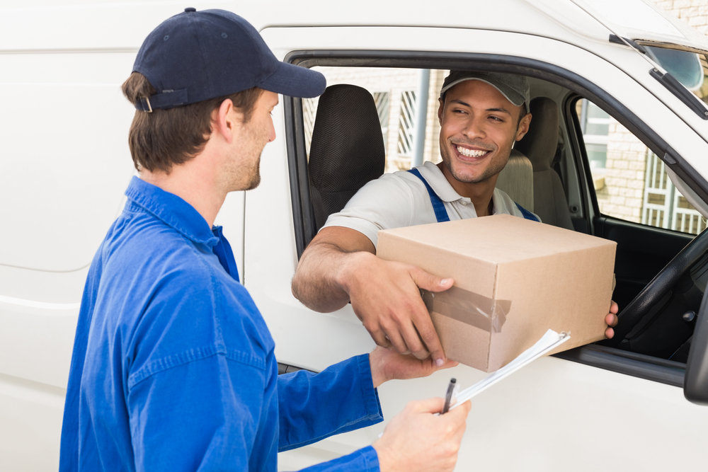 young courier driver