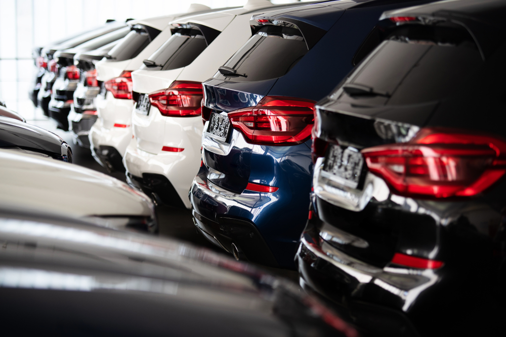 row of new cars